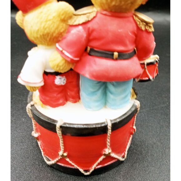 Marching To Beat of Holiday Fun Cherished Teddies Vintage Drummer Boy Bears 2004 - Picture 9 of 15